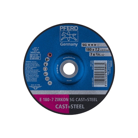 Pferd Grinding Wheel, T27, 7" x 1/4 61605
